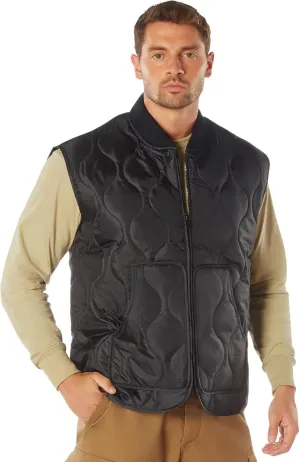 Rothco Quilted Woobie Vest  Warm and Comfortable Outdoor Vest, Black - XL