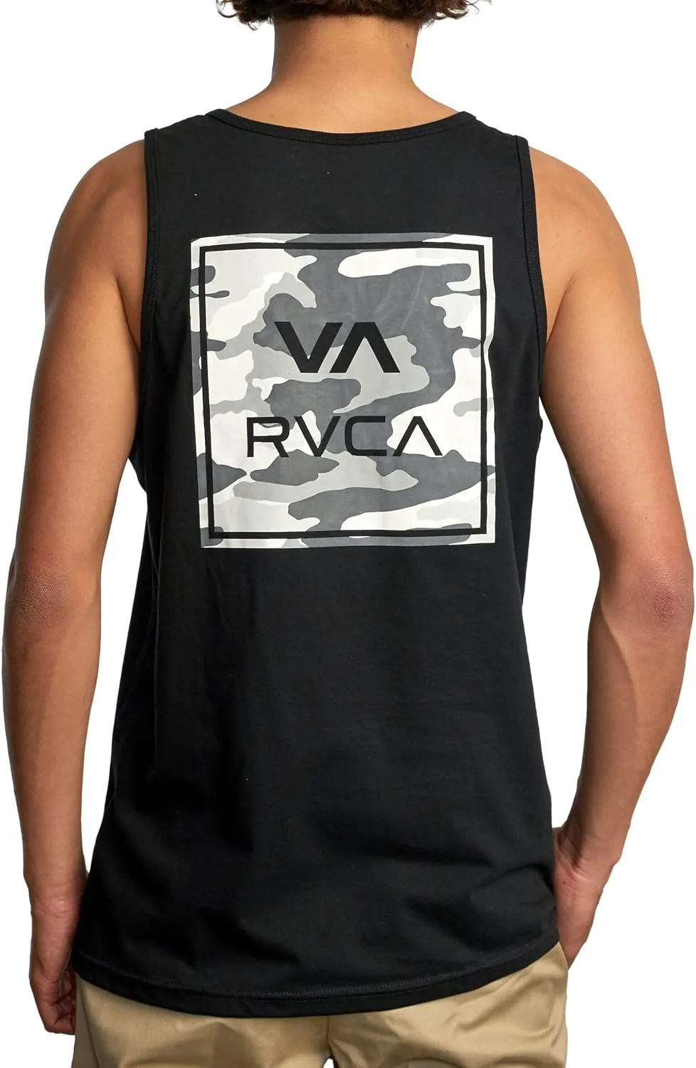 RVCA Men's Graphic Sleeveless Tank Top, 100% Cotton Shirt for a Comfortable Fit, Features Tagless Back Label