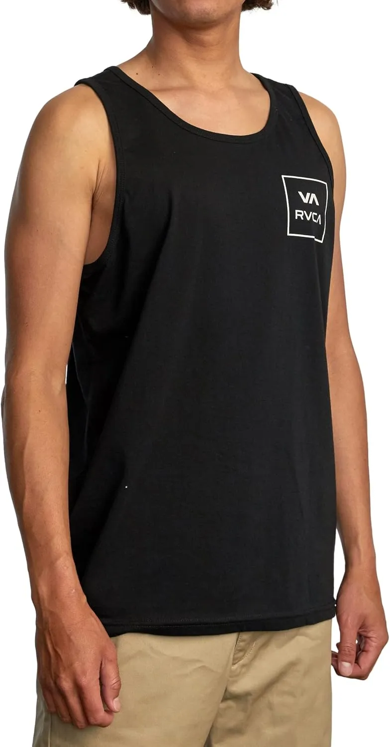RVCA Men's Graphic Sleeveless Tank Top, 100% Cotton Shirt for a Comfortable Fit, Features Tagless Back Label