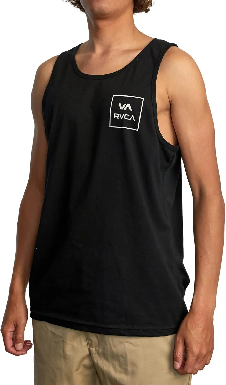 RVCA Men's Graphic Sleeveless Tank Top, 100% Cotton Shirt for a Comfortable Fit, Features Tagless Back Label