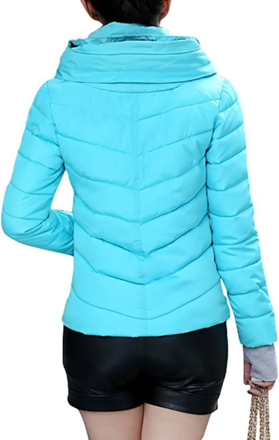 sandbank Women's Winter Parka Jacket Warm Stand Collar Cotton Quilted Down Coat
