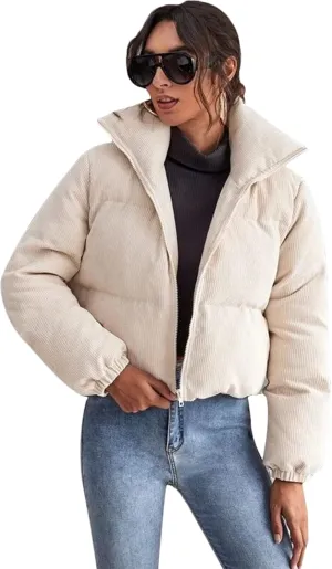 sandbank Women's Winter Parka Jacket Warm Stand Collar Cotton Quilted Down Coat