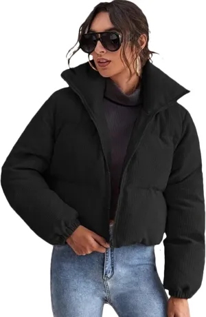 sandbank Women's Winter Parka Jacket Warm Stand Collar Cotton Quilted Down Coat