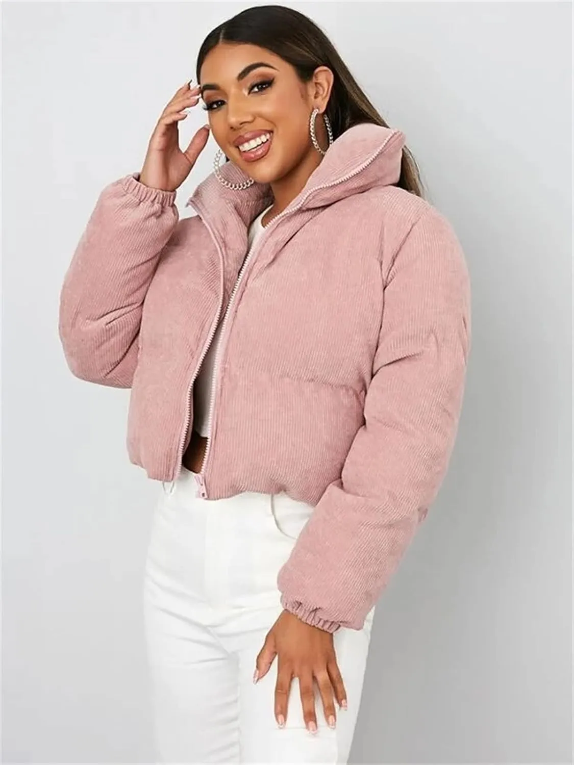 sandbank Women's Winter Parka Jacket Warm Stand Collar Cotton Quilted Down Coat
