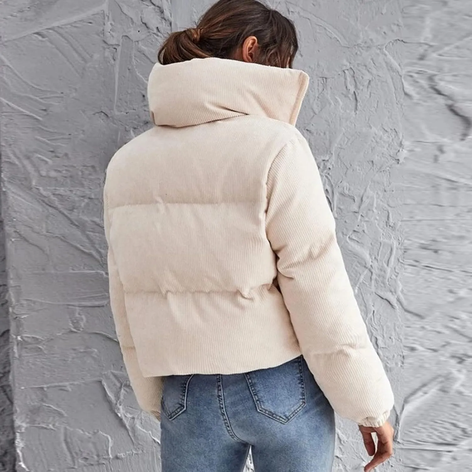 sandbank Women's Winter Parka Jacket Warm Stand Collar Cotton Quilted Down Coat