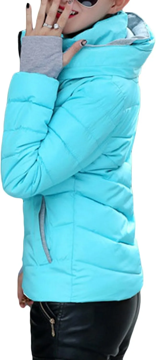 sandbank Women's Winter Parka Jacket Warm Stand Collar Cotton Quilted Down Coat