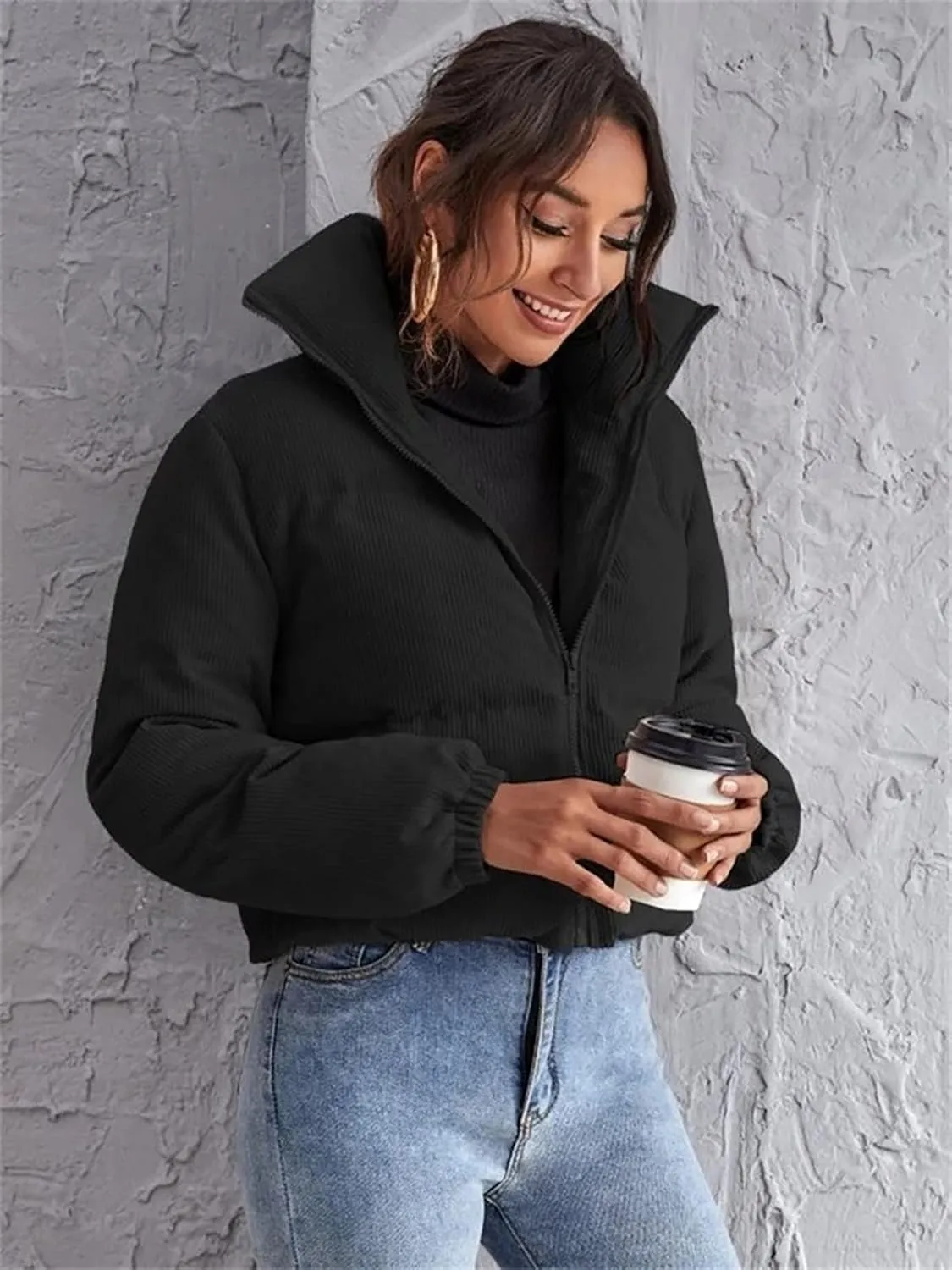 sandbank Women's Winter Parka Jacket Warm Stand Collar Cotton Quilted Down Coat