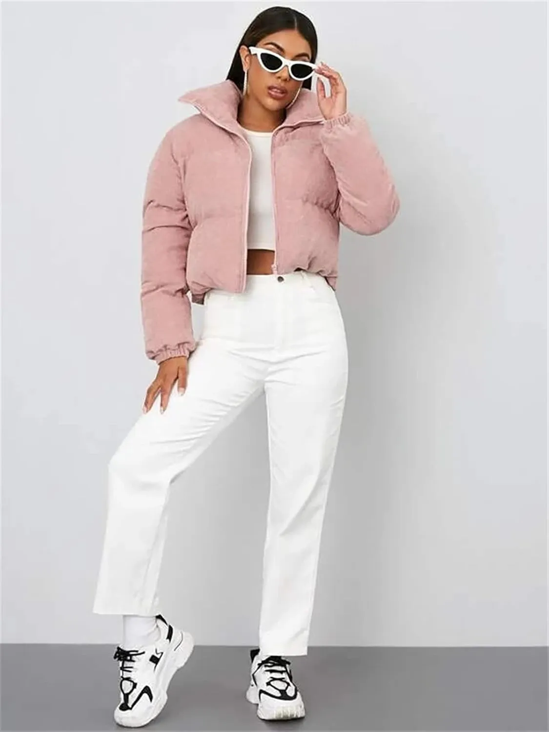 sandbank Women's Winter Parka Jacket Warm Stand Collar Cotton Quilted Down Coat