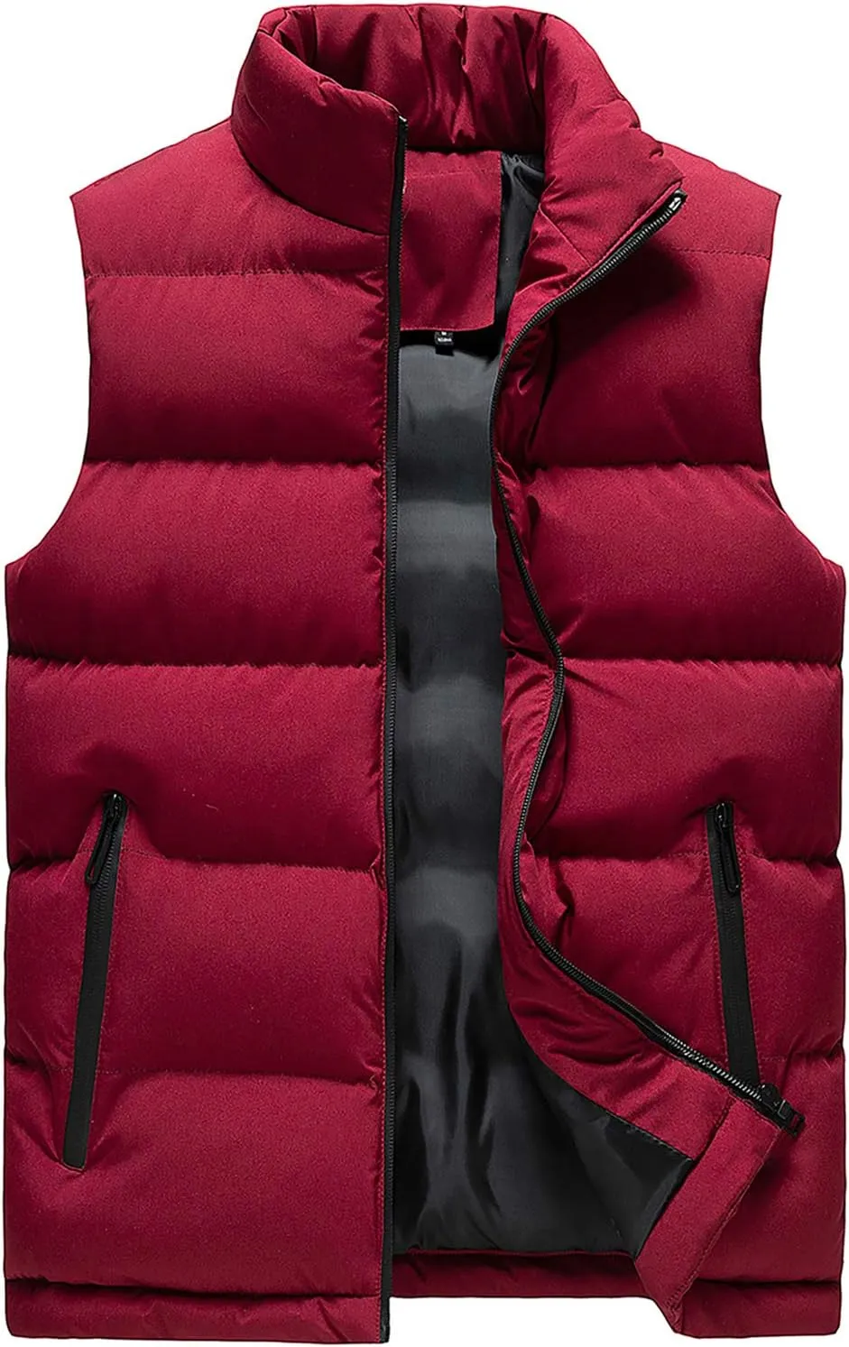 Spanye Men's Puffer Vests Quilted Warm Waistcoat Full-zip Packable Cotton Padded Jacket