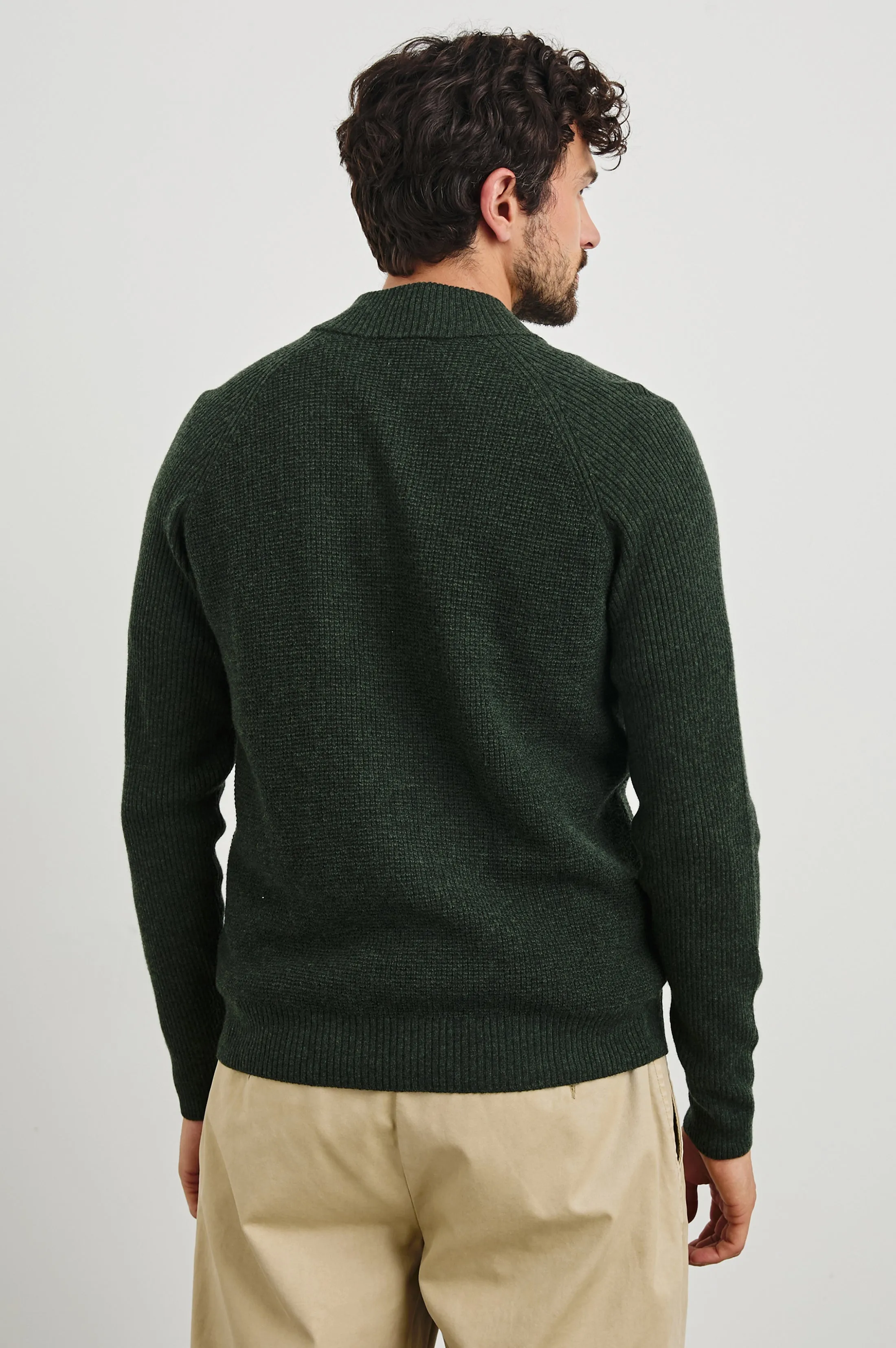 STARK QUARTER ZIP - OLIVE MELANGE