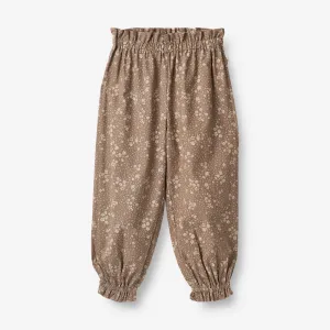 Trousers Polly - cocoa brown flowers