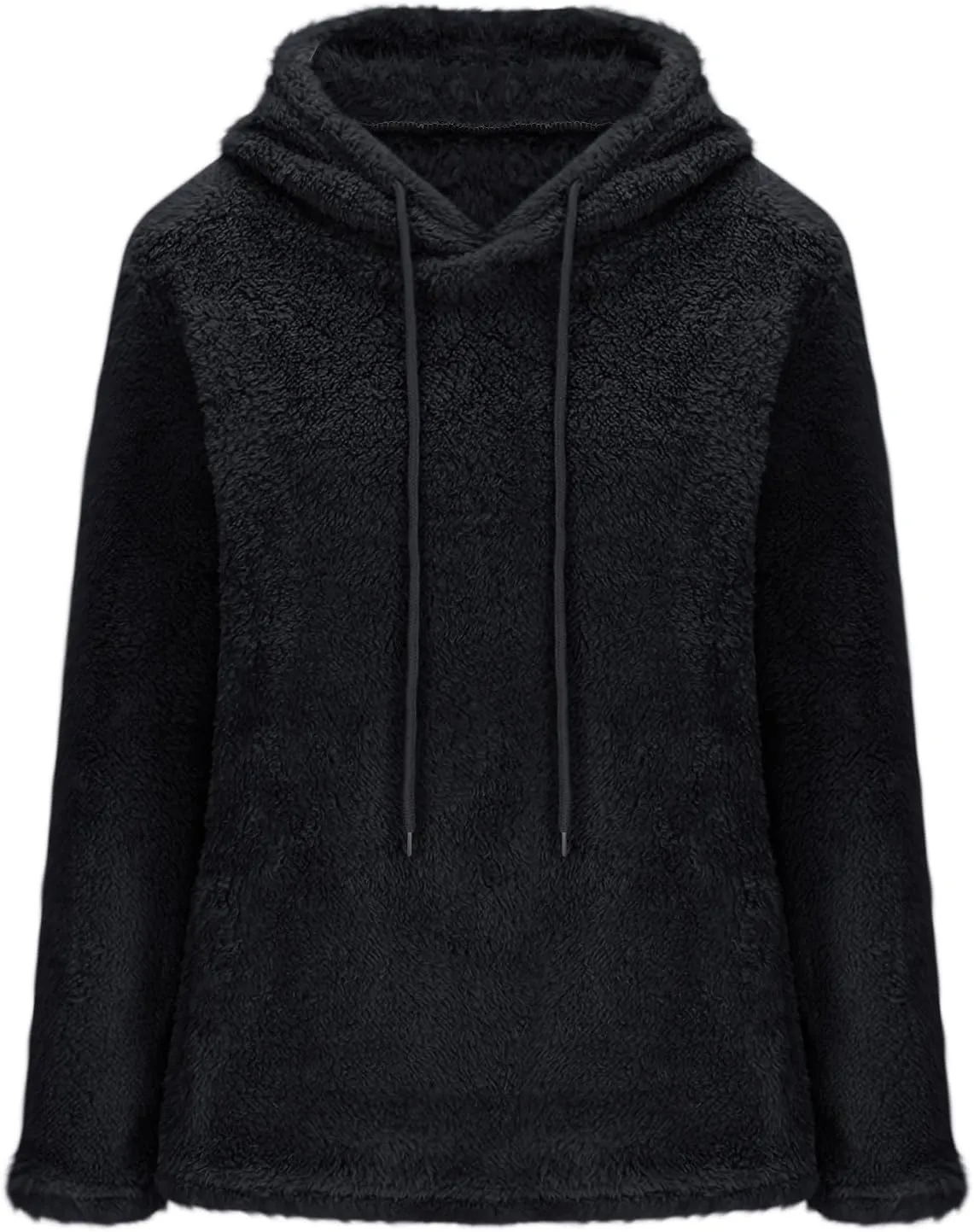Women Sherpa Fleece Hoodies Oversized Sweatshirts Long Sleeve Drawstring Pullover Winter Soft Comfy Fuzzy Pajama Tops