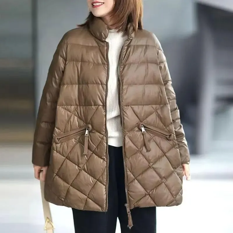 Women Thicke Cotton Padded Coat Autumn Winter Jacket Cotton Loose Mid Long Outerwear Female ParkasTops