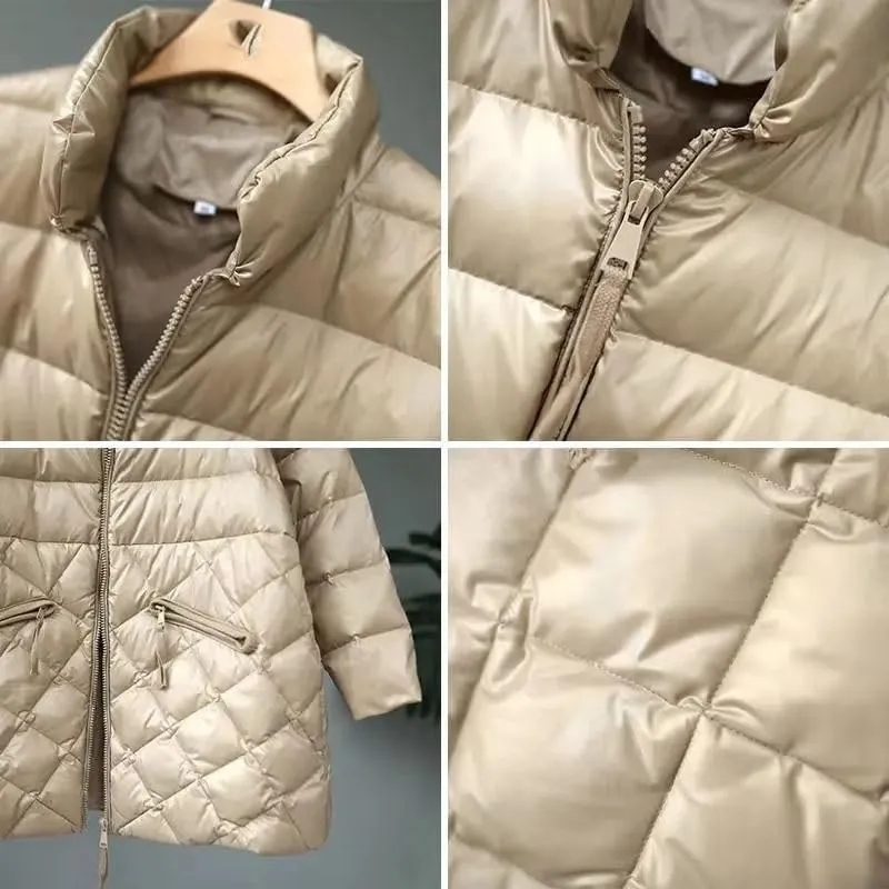 Women Thicke Cotton Padded Coat Autumn Winter Jacket Cotton Loose Mid Long Outerwear Female ParkasTops