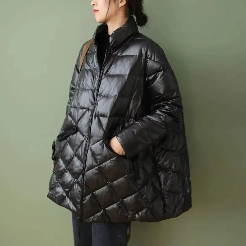 Women Thicke Cotton Padded Coat Autumn Winter Jacket Cotton Loose Mid Long Outerwear Female ParkasTops