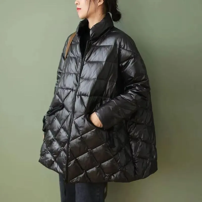 Women Thicke Cotton Padded Coat Autumn Winter Jacket Cotton Loose Mid Long Outerwear Female ParkasTops