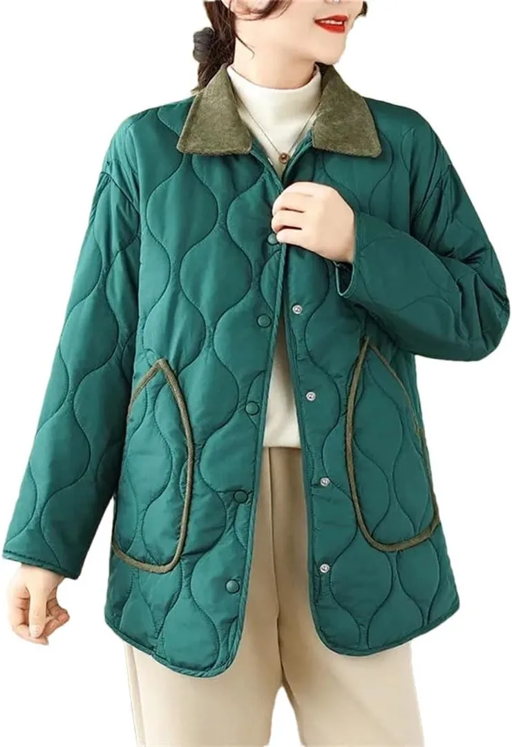 Women's And Winter Retro Padded Coat Long Clothes Keep Warm Cotton-Padded Jacket Comfortable Casual Coat