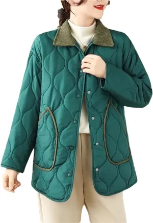 Women's And Winter Retro Padded Coat Long Clothes Keep Warm Cotton-Padded Jacket Comfortable Casual Coat