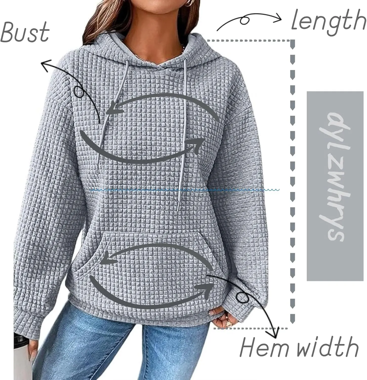 Womens Checkered Hoodies Trendy 2024 Hooded Sweatshirts Soft Hoodies Loose Fit with Pockets Casual Pullover Tops