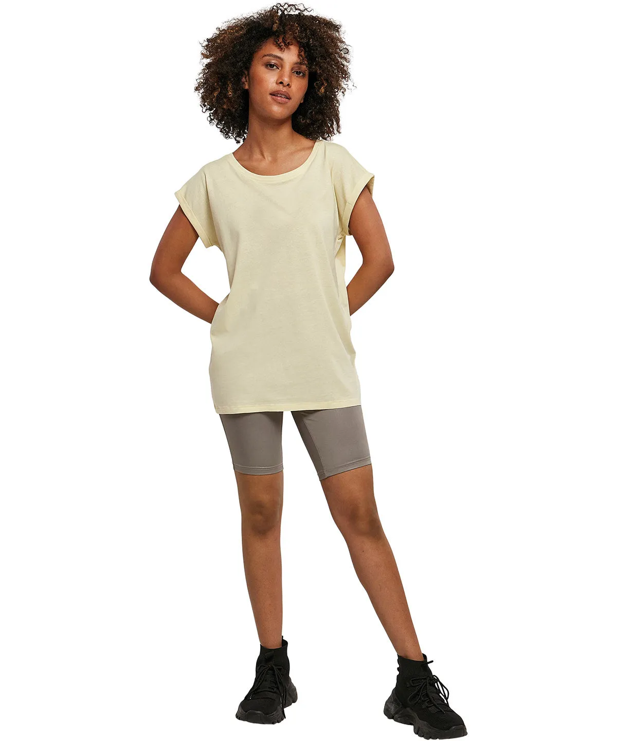 Womens extended shoulder tee | Dusk Rose
