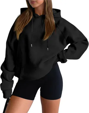 Womens Hoodie Lightweight Oversized Fleece Hooded Sweatshirt Baggy Comfy Soft Pullover Trendy Y2K Hoodies with Pocket