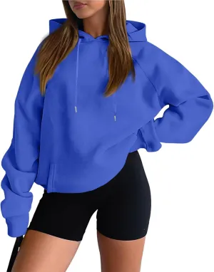 Womens Hoodie Lightweight Oversized Fleece Hooded Sweatshirt Baggy Comfy Soft Pullover Trendy Y2K Hoodies with Pocket