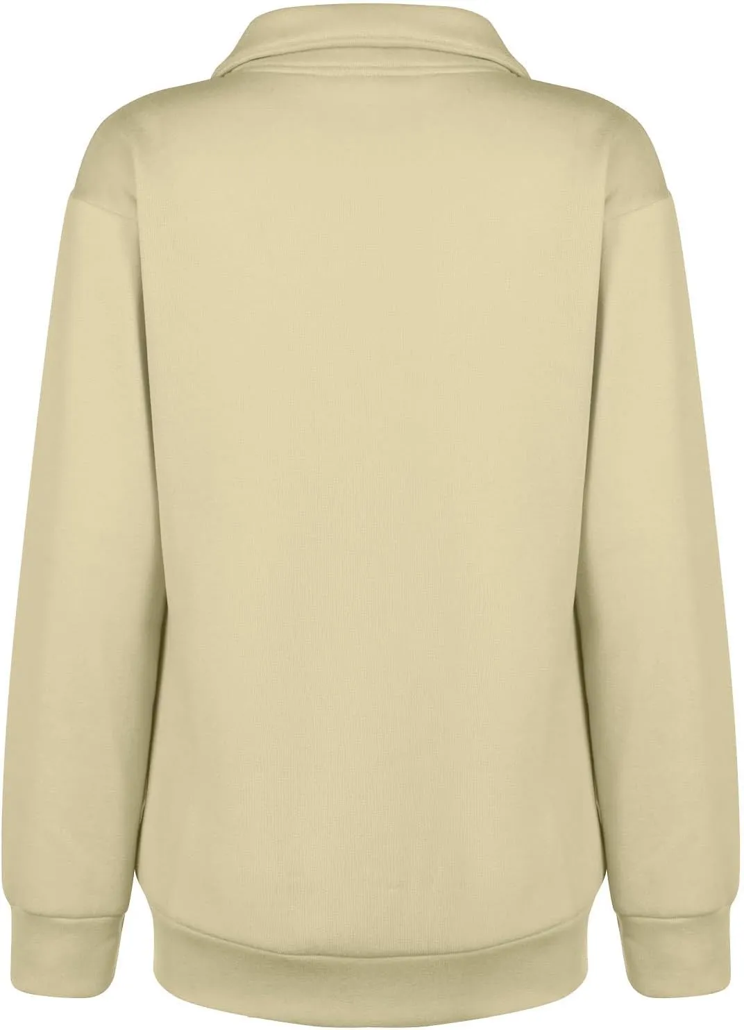 Womens Oversized Half Zip Sweatshirt Casual Long Sleeve Solid Color Soft Sweatshirt Pullover Jacket with Pocket