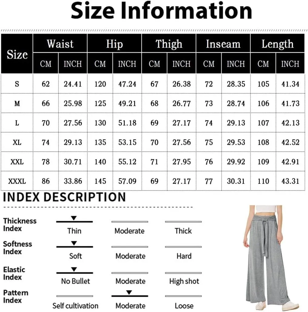 Women's Soft and Comfortable Draped Tie Wide Leg Yoga Pants Solid Color Basic High Waist Straight Trousers