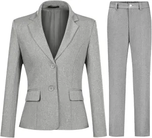 YUNCLOS Womens Formal Two Piece Office Lady Suit Set Work Blazer Jacket Pant
