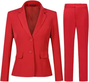 YUNCLOS Womens Formal Two Piece Office Lady Suit Set Work Blazer Jacket Pant