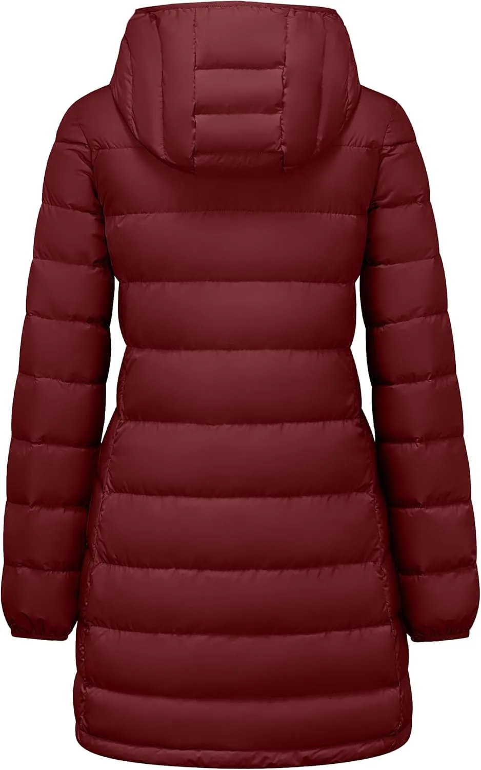 YZG Women's Warm Lightweight Long Down Jacket Warm Quilted Puffer Coat with Hood Removable