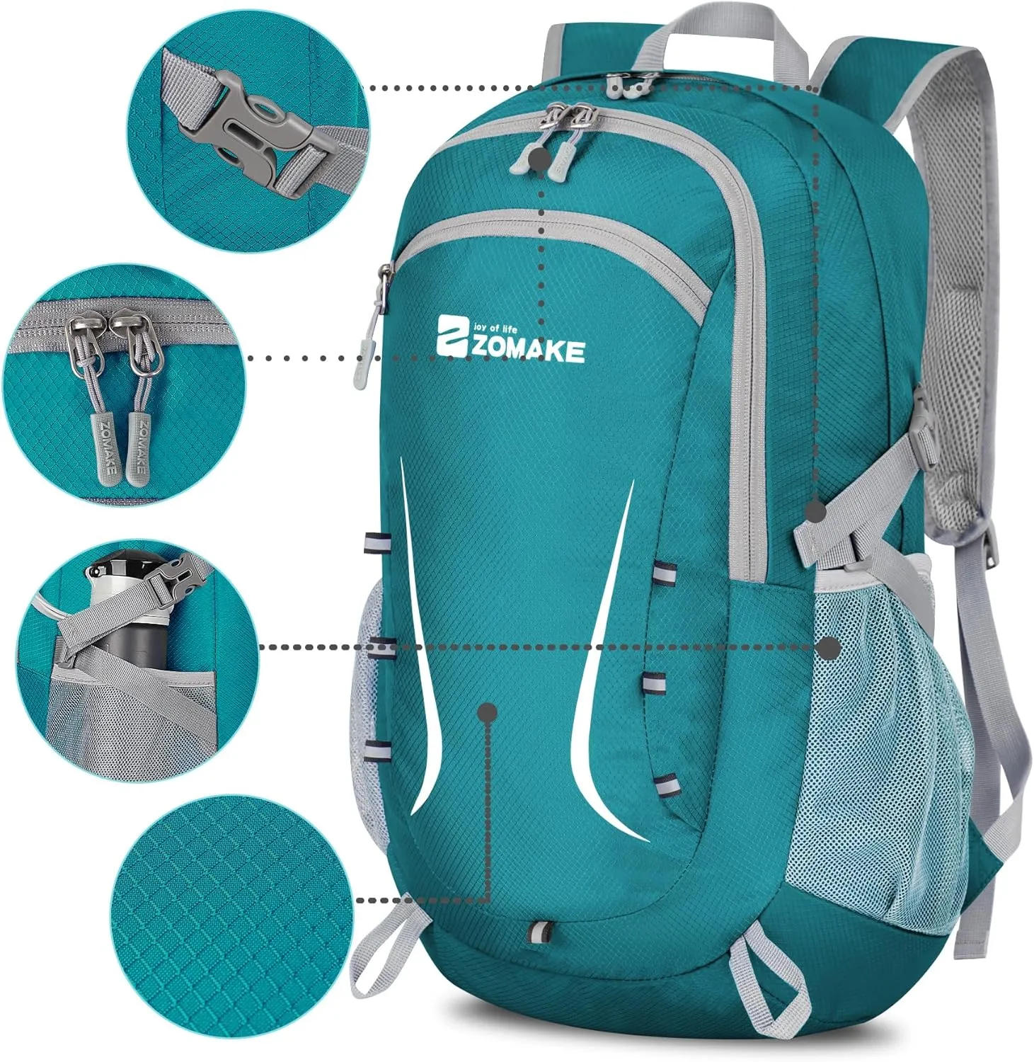 ZOMAKE Lightweight Packable Backpack 35L, Foldable Backpacks Water Resistant Collapsible Light Daypack for Hiking